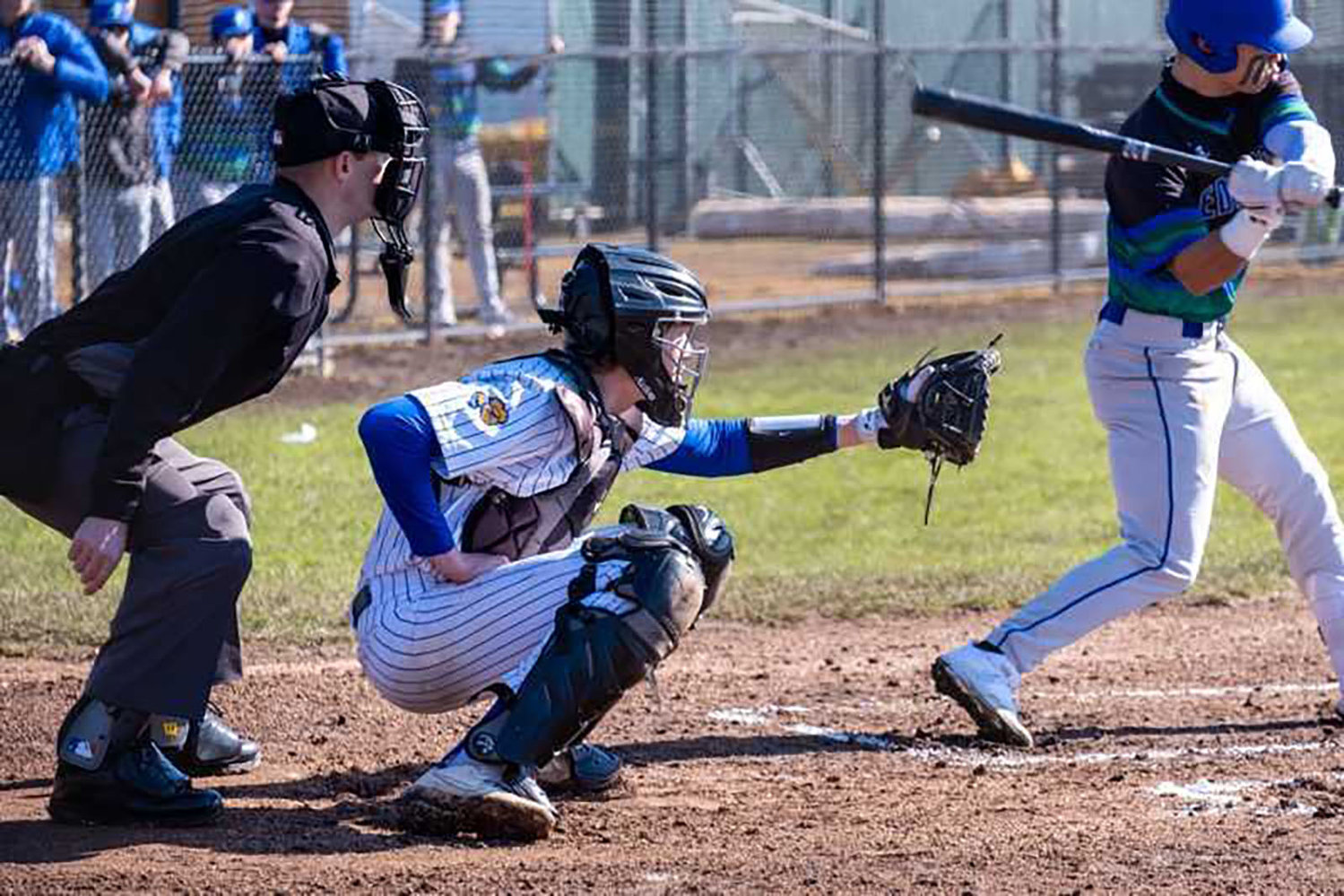 Centralia College catcher Casen Taggart waits on a pitch during an NWAC baseball game at Ed Wheeler Field during the 2022 season.